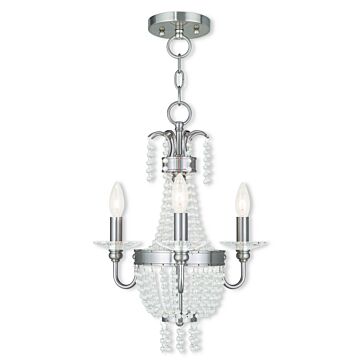 Valentina 3-Light Mini Chandelier with Ceiling Mount in Brushed Nickel