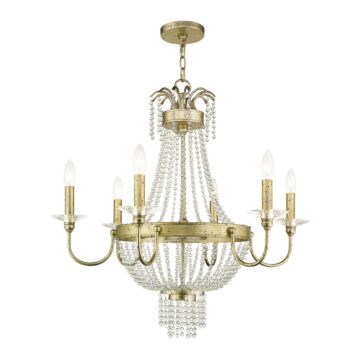 Valentina 6-Light Chandelier in Hand Applied Winter Gold