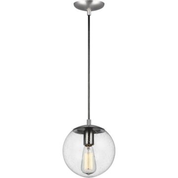 Leo   Hanging Globe One Light Pendant in Satin Aluminum by Visual Comfort Studio