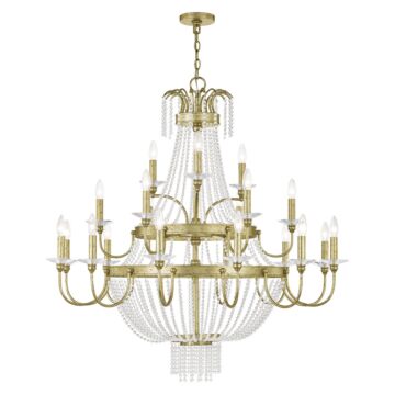 Valentina 21-Light Foyer Chandelier in Hand Applied Winter Gold