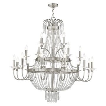Valentina 21-Light Foyer Chandelier in Brushed Nickel
