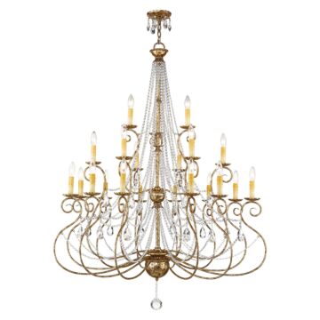 Isabella 21-Light Foyer Chandelier in Hand Applied European Bronze