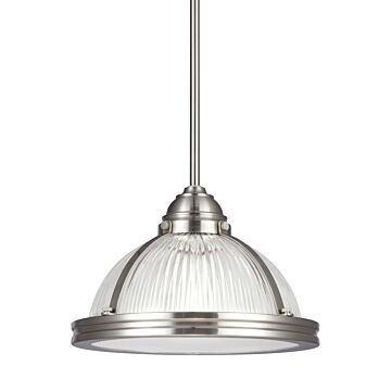 Generation Lighting Pratt Street Prismatic 7" Pendant Light in Brushed Nickel