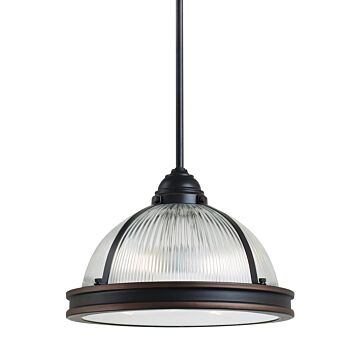 Generation Lighting Pratt Street Prismatic 2-Light 9" Pendant Light in Autumn Bronze