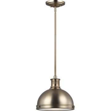 Generation Lighting Pratt Street Metal 9" Pendant Light in Satin Brass