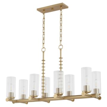 Juniper Eight Light Chandelier in Aged Brass by Quorum International