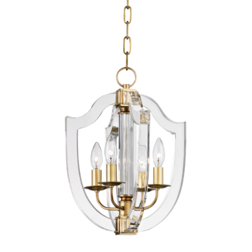 Arietta Four Light Pendant in Aged Brass by Hudson Valley