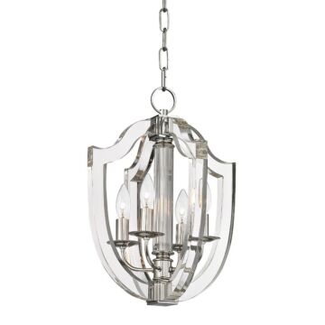 Arietta Four Light Pendant in Polished Nickel by Hudson Valley