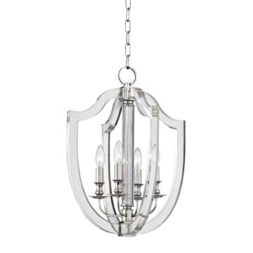 Arietta Four Light Pendant in Polished Nickel by Hudson Valley