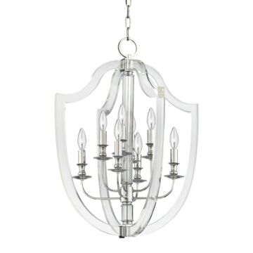Arietta Eight Light Pendant in Polished Nickel by Hudson Valley