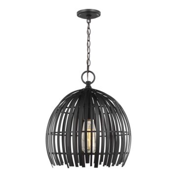 Hanalei One Light Pendant in Midnight Black by Visual Comfort Studio