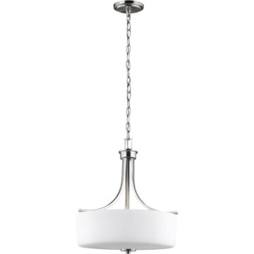 Generation Lighting Canfield 3-Light 19 Pendant Light in Brushed Nickel