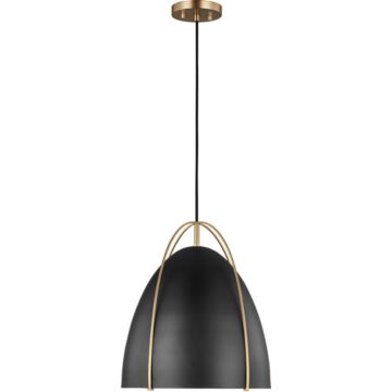 Norman One Light Pendant in Satin Brass by Visual Comfort Studio