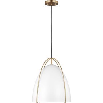 Norman One Light Pendant in Satin Brass by Visual Comfort Studio