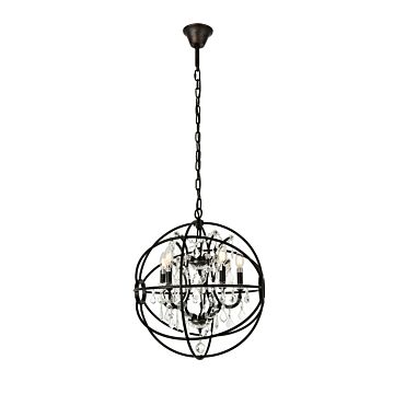 Geneva 5-Light Pendant in Dark Bronze