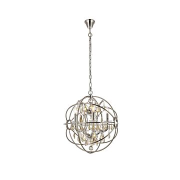 Geneva 5-Light Pendant in Polished Nickel