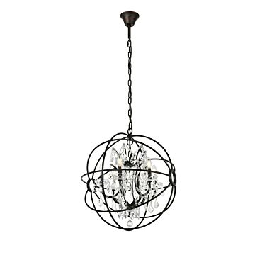 Geneva 6-Light Chandelier in Dark Bronze