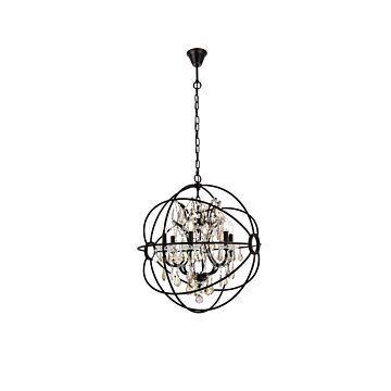 Geneva 6-Light Chandelier in Dark Bronze