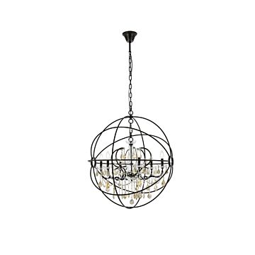 Geneva 6-Light Chandelier in Dark Bronze