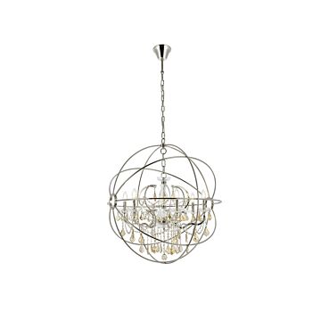 Geneva 6-Light Chandelier in Polished Nickel