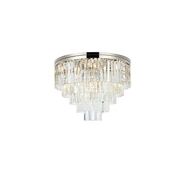 Sydney 17-Light Flush Mount in Polished Nickel
