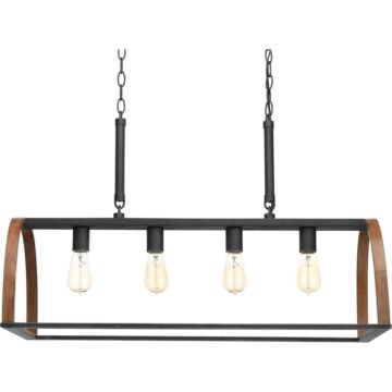 Trestle 4-Light Island Pendant in Gilded Iron