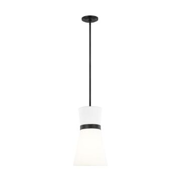 Clark One Light Pendant in Midnight Black by Visual Comfort Studio