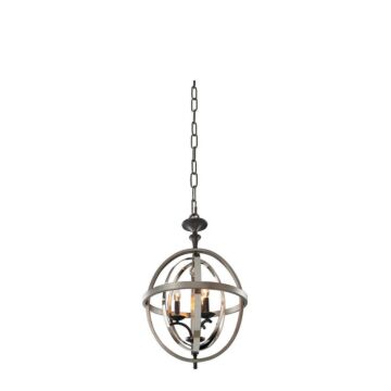 Rothwell Three Light Pendant in Polished Satin Nickel by Kalco