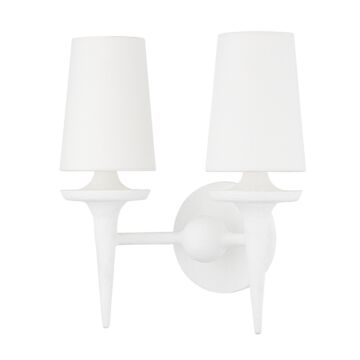 Torch Two Light Wall Sconce in White Plaster by Hudson Valley