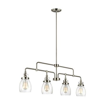 Generation Lighting Belton 4-Light Linear Pendant Light in Brushed Nickel