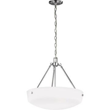Generation Lighting Kerrville 3-Light 18" Pendant Light in Chrome