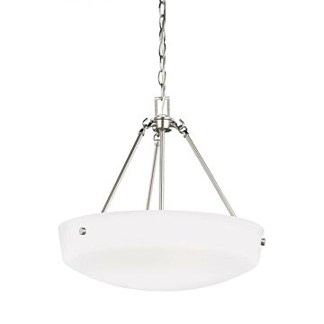 Generation Lighting Kerrville 3-Light 18 Pendant Light in Brushed Nickel