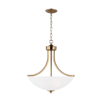 Geary 3-Light Pendant in Satin Brass