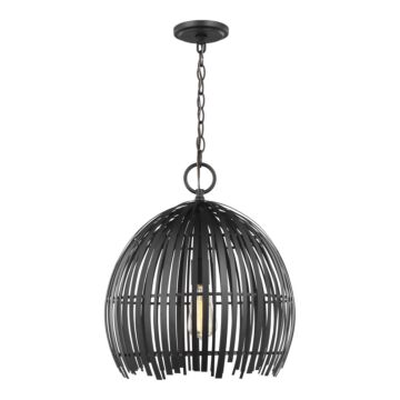Hanalei One Light Pendant in Midnight Black by Visual Comfort Studio