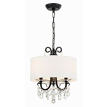 Othello Three Light Mini Chandelier in Matte Black by Crystorama