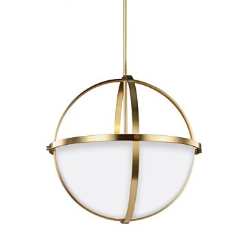 Generation Lighting Alturas 3-Light 19 Pendant Light in Satin Brass