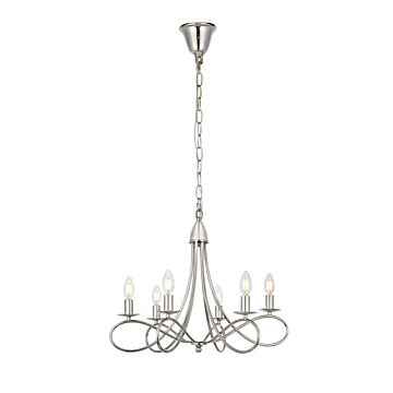 Lyndon 6-Light Pendant in Polished Nickel