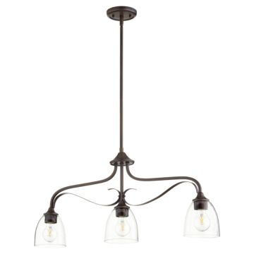 Quorum Jardin 3 Light 6 Inch Kitchen Island Light in Oiled Bronze with