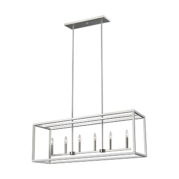 Generation Lighting Moffet Street 6-Light LED Kitchen Island Light in Brushed Nickel
