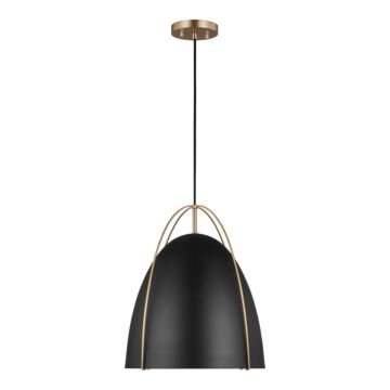 Norman One Light Pendant in Satin Brass by Visual Comfort Studio