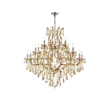 Maria Theresa 37-Light 3Chandelier in Golden Teak