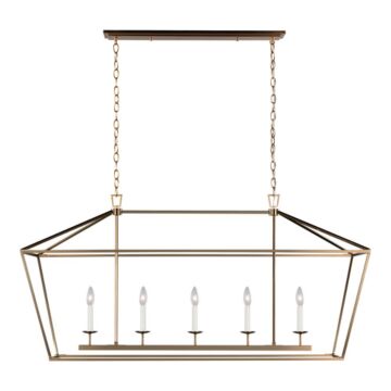 Dianna Five Light Linear Chandelier in Satin Brass by Visual Comfort Studio