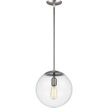 Leo   Hanging Globe One Light Pendant in Satin Aluminum by Visual Comfort Studio