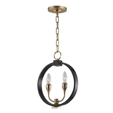 Dresden Two Light Pendant in Aged Old Bronze by Hudson Valley