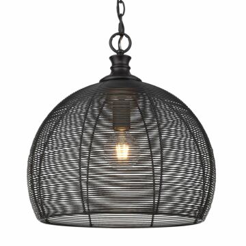 Calypso One Light Pendant in Matte Black by Golden