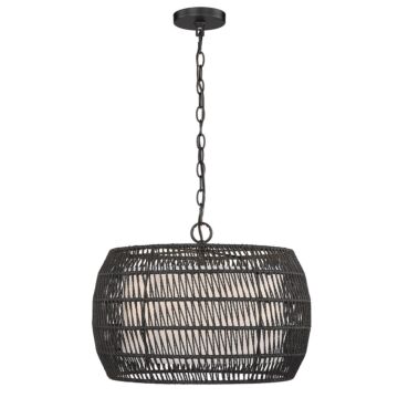 Everly Four Light Pendant in Matte Black by Golden
