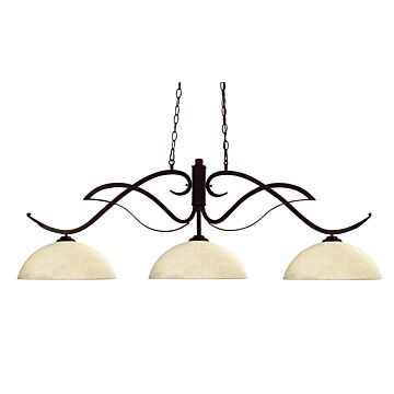 Z-Lite Phoenix 3-Light Linear Pendant Light In Bronze