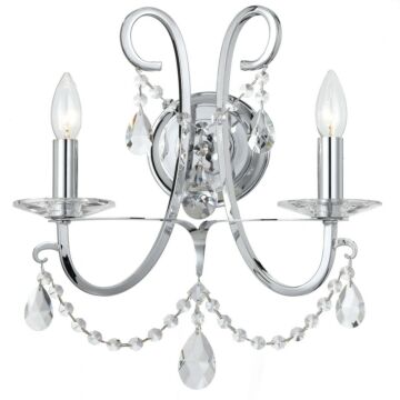 Othello Two Light Wall Sconce in Polished Chrome by Crystorama