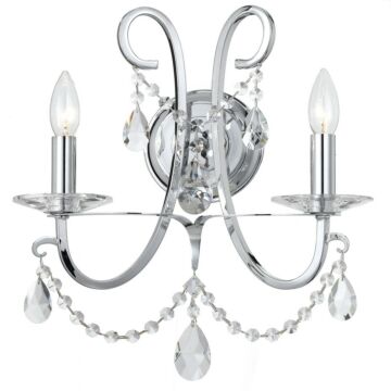 Othello Two Light Wall Sconce in Polished Chrome by Crystorama