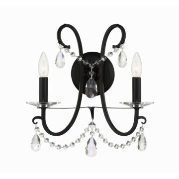 Othello Two Light Wall Sconce in Matte Black by Crystorama